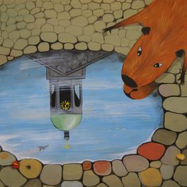 Капибара и лужа