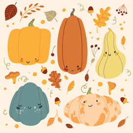 Миленькие тыковки (Вектор)