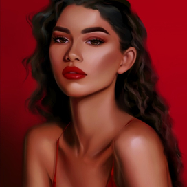 Semi-realistic portrait of Zendaya