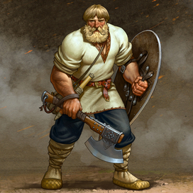 Микула Селянинович. Концепт для печти полимерной 3D фигурки. Солдатик.