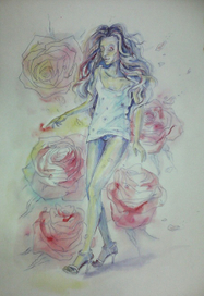 Девушка и розы