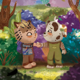 Котенок и пес друзья