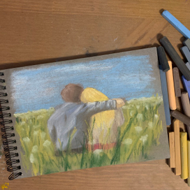 Двое. Пастель