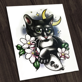 Пример эскиза в стиле Neotraditional