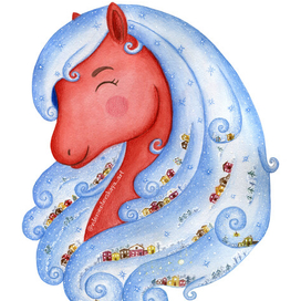 Иллюстрация для открыток. Символ 2026