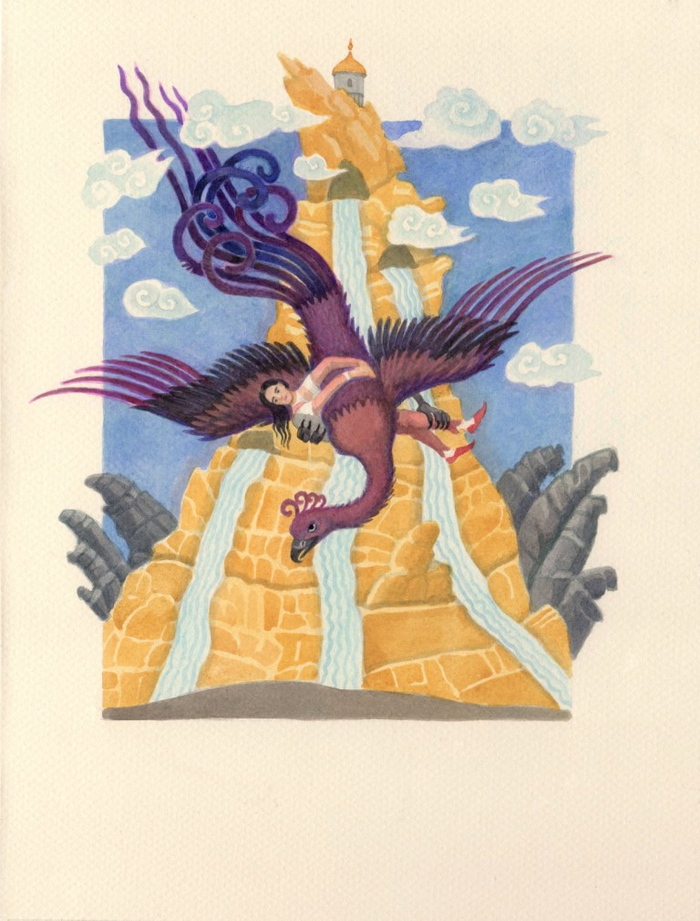 Иллюстрация к персидской сказке о птице Симург
