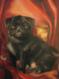 Натюрморт с мопсом