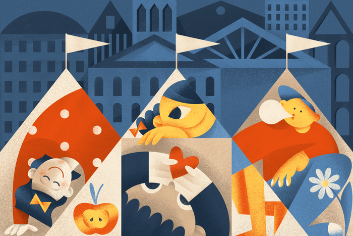 Иллюстрация к материалу про лагерь в городе