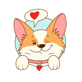 Корги , принт для футболки