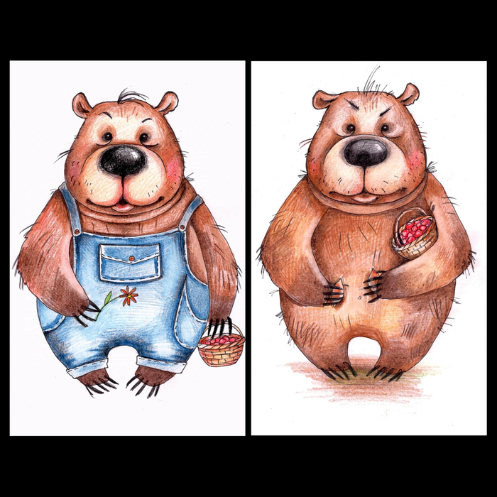 Эскиз куклы Медведя к сп-лю "Машенька и Медведь" После и До перевоспитания)))