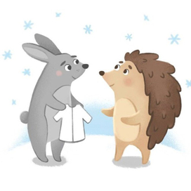 Зайка и ежик