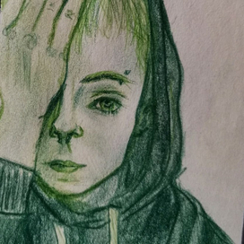 Портрет парня в зелёном цвете.