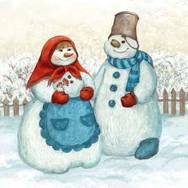 Зимняя сказка. Снеговики
