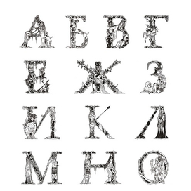 Акцидентный шрифт (А-Д)