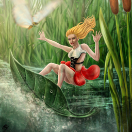 Дюймовка-серфингистка