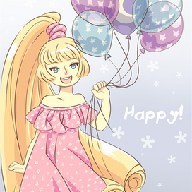 Девочка с воздушными шариками