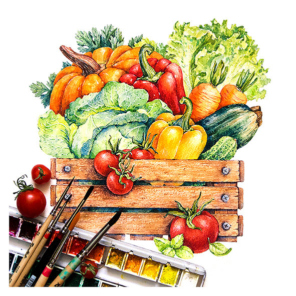 Ящик с овощами