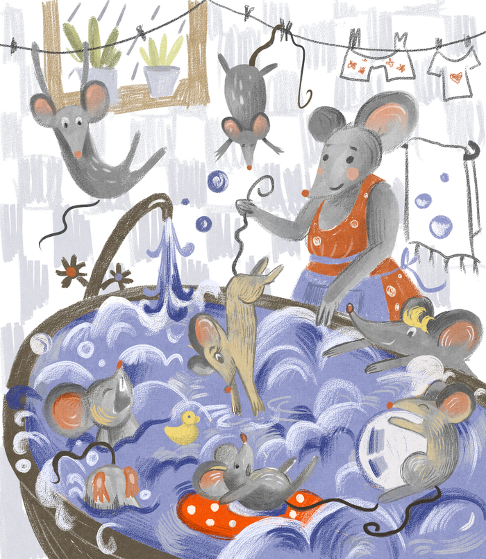 К стишку о безумном купаньи крысят))( Веселое купанье)