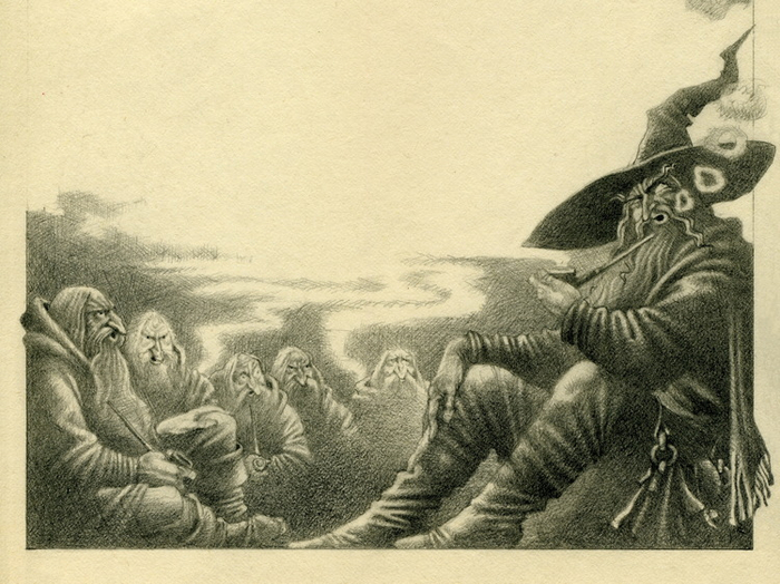 ДЖОН РОНАЛЬД РУЭЛ ТОЛКИН "ХОББИТ" ИЛЛЮСТРАЦИЯ.