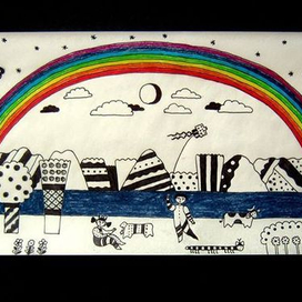 эскиз для детской иллюстрации "Где живут цвета"