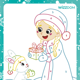 Раскраска Снегурочка и зайка