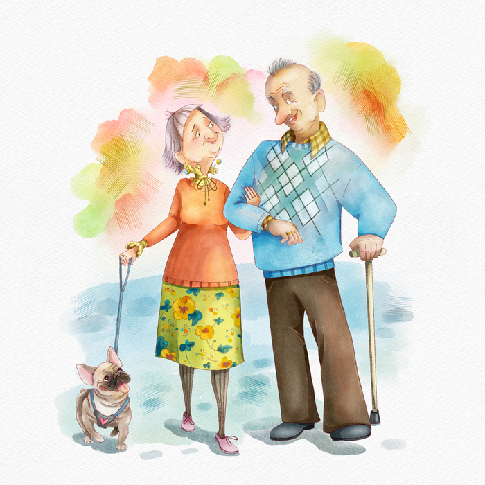 Бабушка и дедушка из серии персонажей