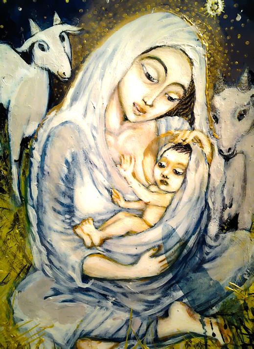 Мария в хлеву