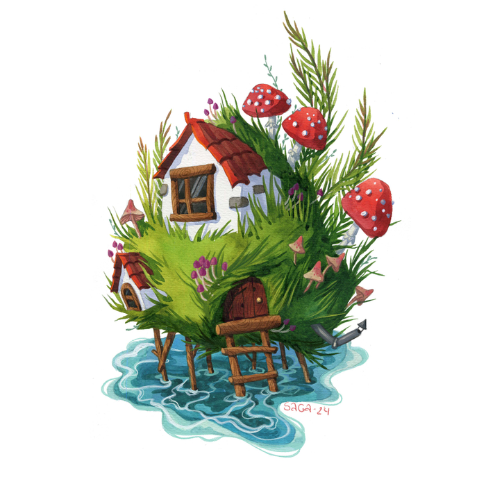 Иллюстрация из серии "Острова в океане"