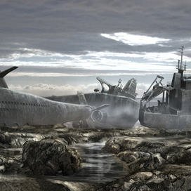 Пейзаж с подводной лодкой 2