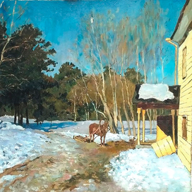 Копия картины Левитана "Март"