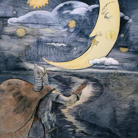 "Месяц, месяц, мой дружок, Позолоченный рожок!"