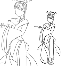 Девушка в кимоно