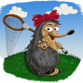 Еж на полянке