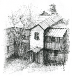 Забытый дворик /набросок/