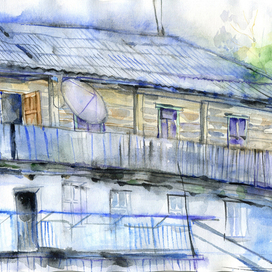 Деревянный дом с каменным фундаментом. Колпашево.