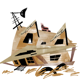 Разрушенный домик