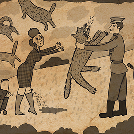 Иллюстрация к пьесе Н. Ворожбит "Саша, вынеси мусор"