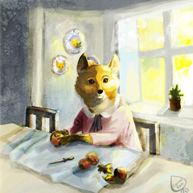 Лисонька с персиками