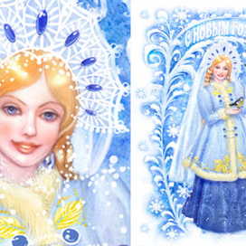 Снегурочка с синицами