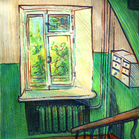 Окно в подъезде