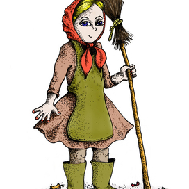 Веселая дворничиха