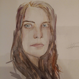 Девушка, портрет акварелью