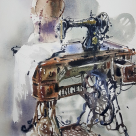 у белошвейки