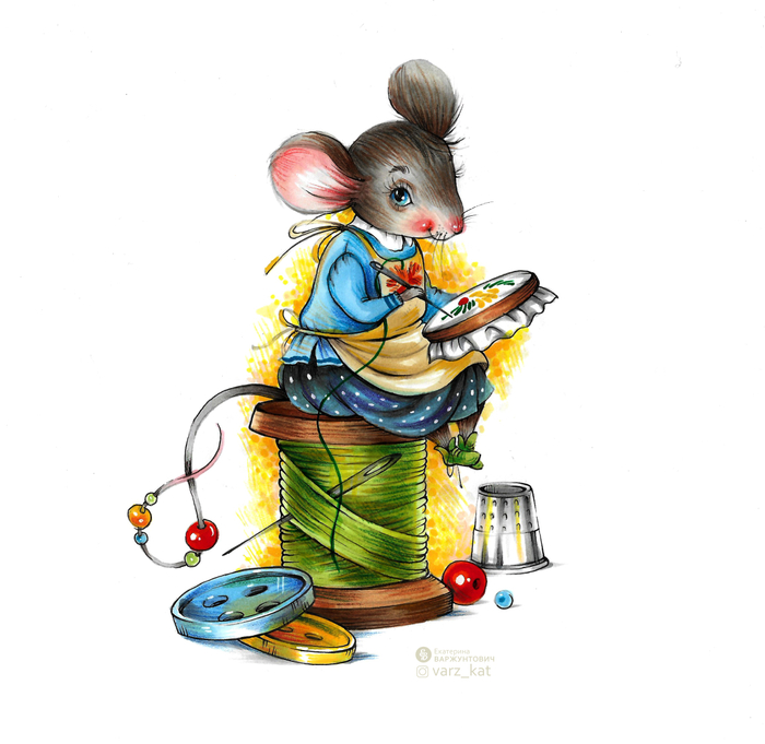 Мышка Анфиса Вышивайкина ждёт весну