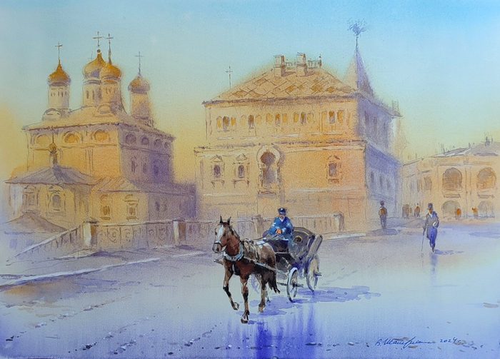 Палаты бояр Романовых в Москве. (акварель,бумага А2. ) Владимир Шатруков