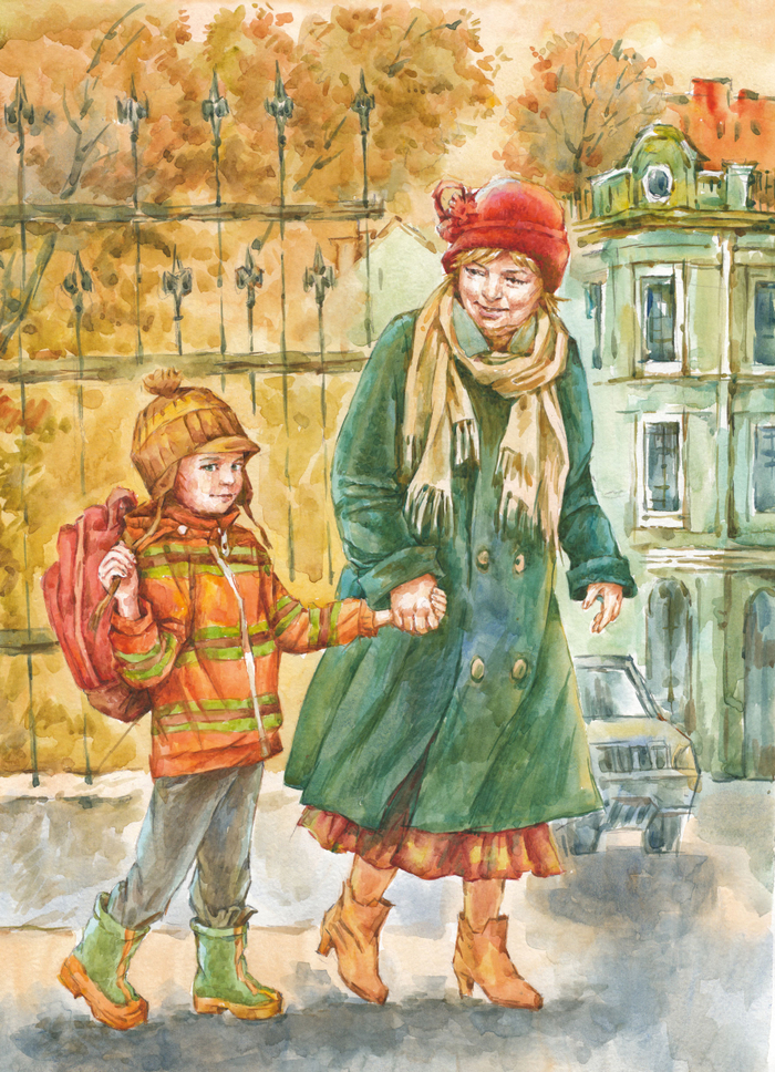 Из школы с бабушкой.