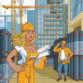 Иллюстрация в календарь  фирмы, торгующей стройматериалами