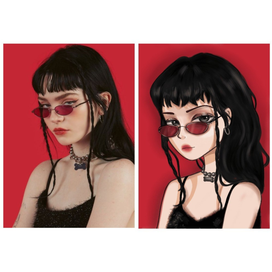 Портрет по фото в аниме стиле 