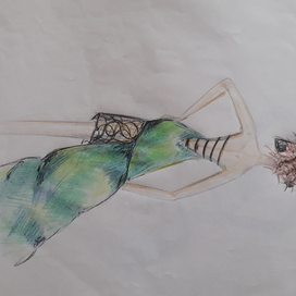 Эскиз платья. Вид сзади