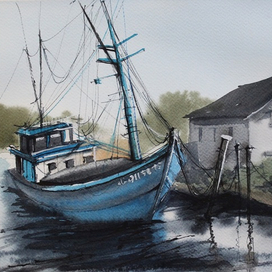 Синяя лодка